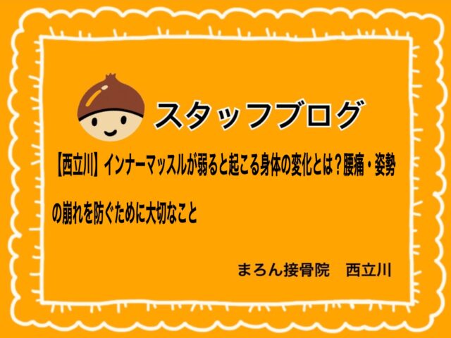 【西立川】インナーマッスルが弱ると起こる身体の変化とは？腰痛・姿勢の崩れを防ぐために大切なこと